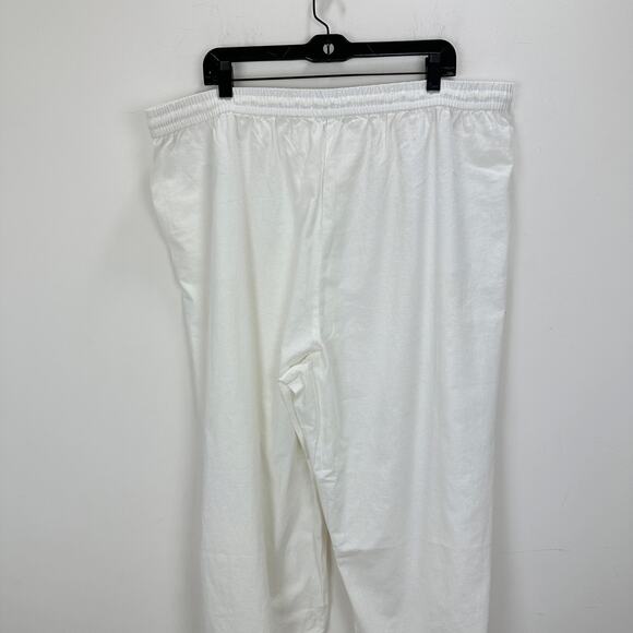 J.Crew Linen Blend Slim Wide Leg Drawstring Pant Pockets Relaxed White US 20 NWT - Picture 10 of 13
